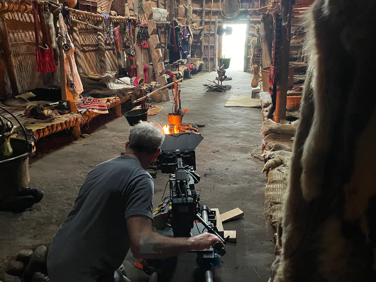new-ken-burns-series-features-indigenous-image-body-5084 A crew shoots footage for The American Revolution at Ganondagan State Historic Site, a recreated 17th century Seneca ...